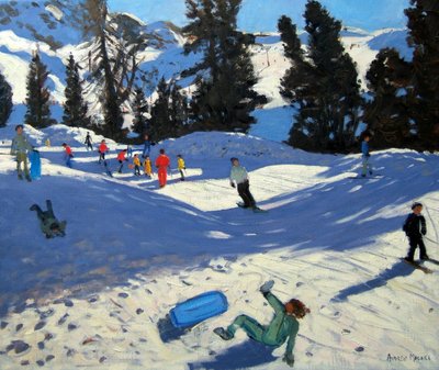 Blauer Schlitten, Belle Plagne von Andrew Macara